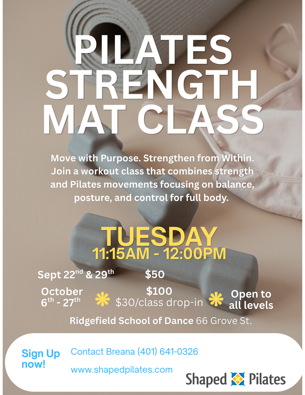 Pilates Strength Class September (2 weeks)
